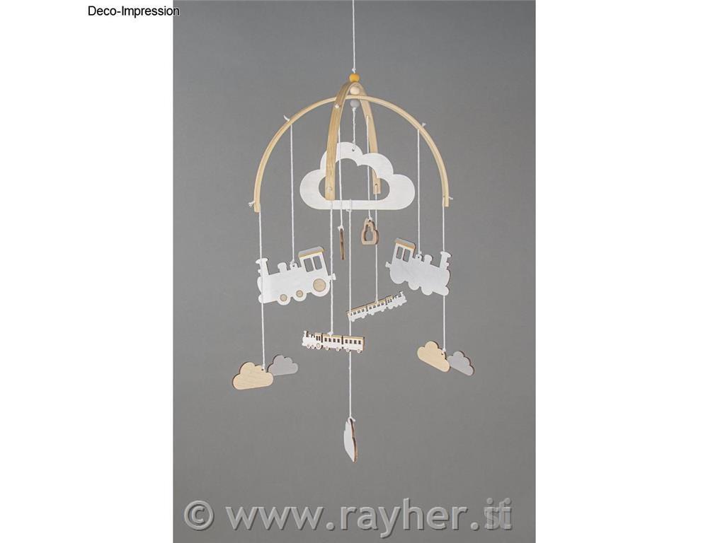 W.pendant f.baby mob.Sm.train,FSCMixCred10-part, 6-14cm, tab-bag 1setnatural