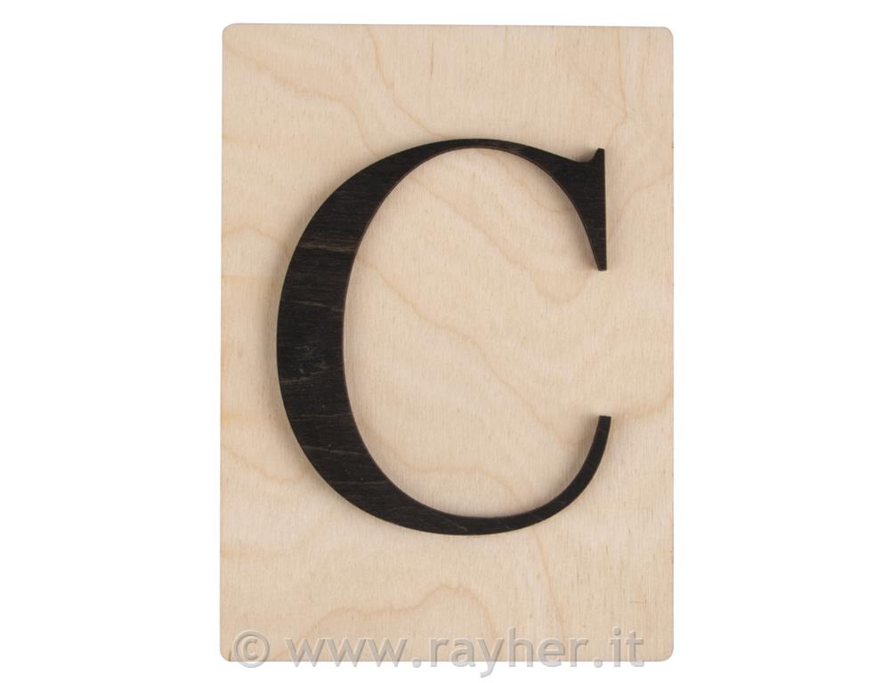 Lettera di legno C; 10,5x14,8cm