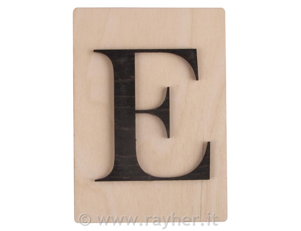 Lesena črka E; 10,5x14,8cm