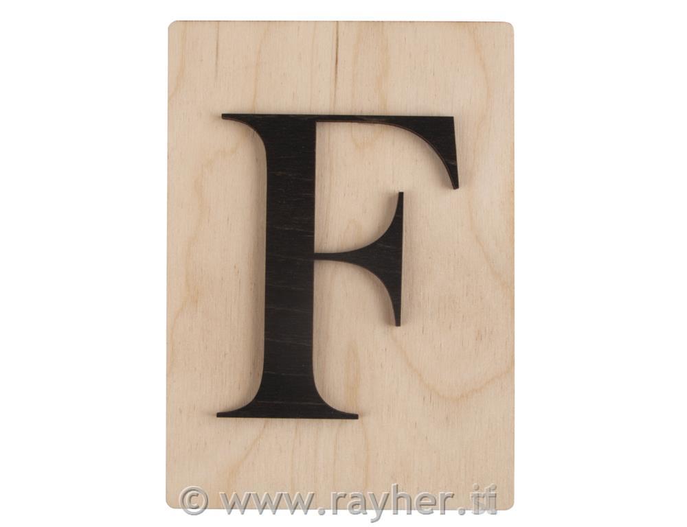 Lettera di legno F; 10,5x14,8cm