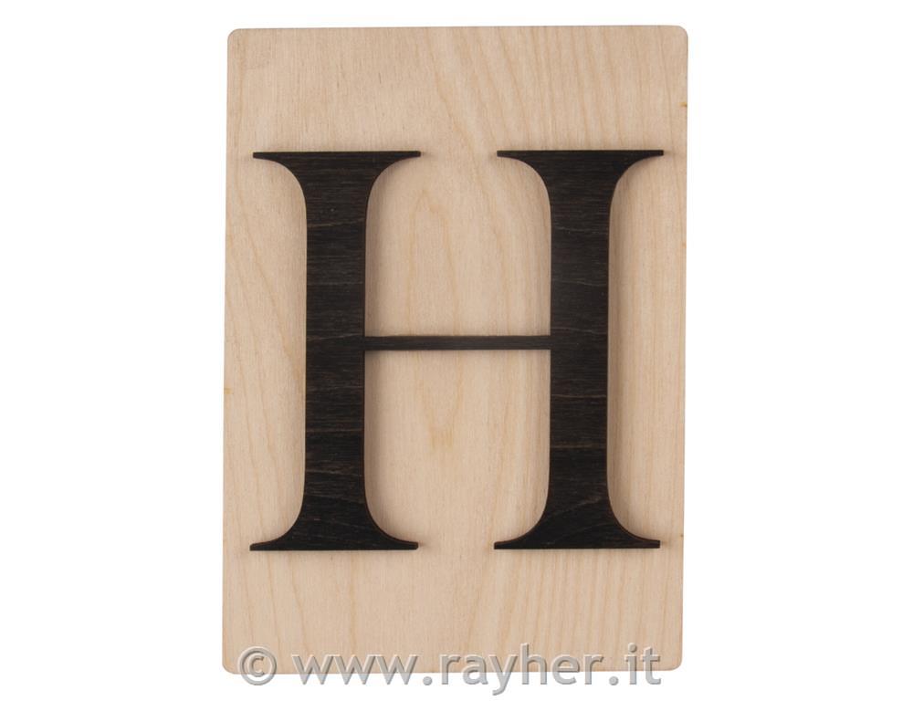 Wooden letter H, 10.5x14.8cm