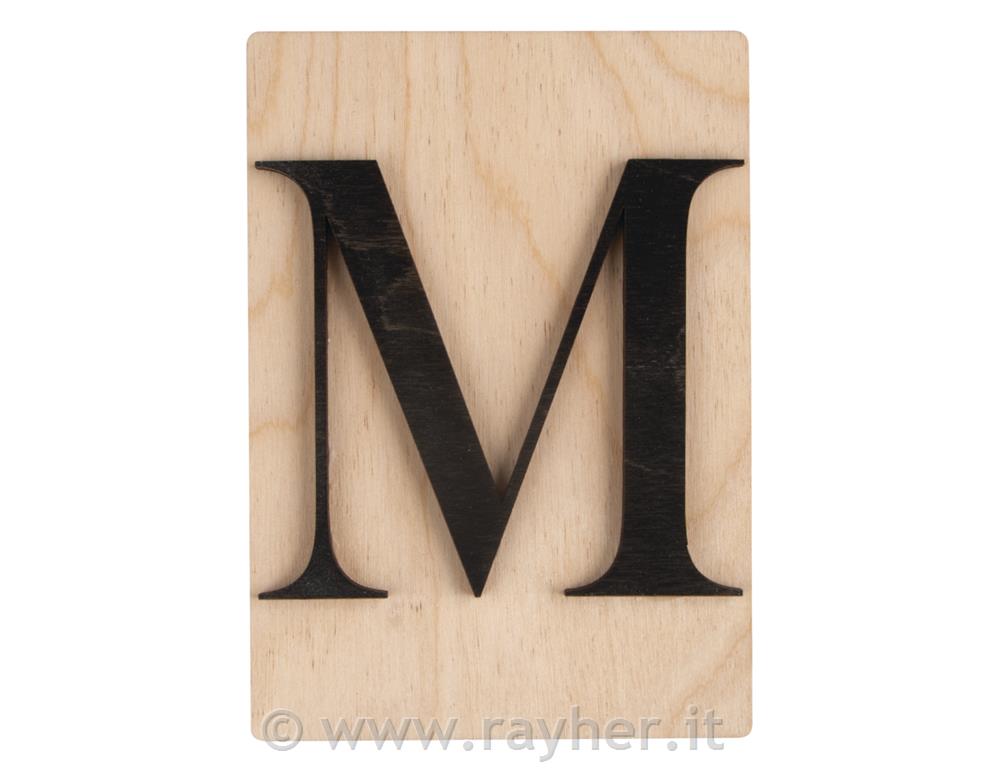 Lettera di legno M; 10,5x14,8cm