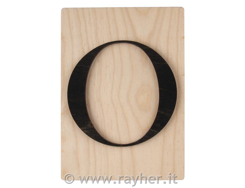 Lettera di legno O; 10,5x14,8cm