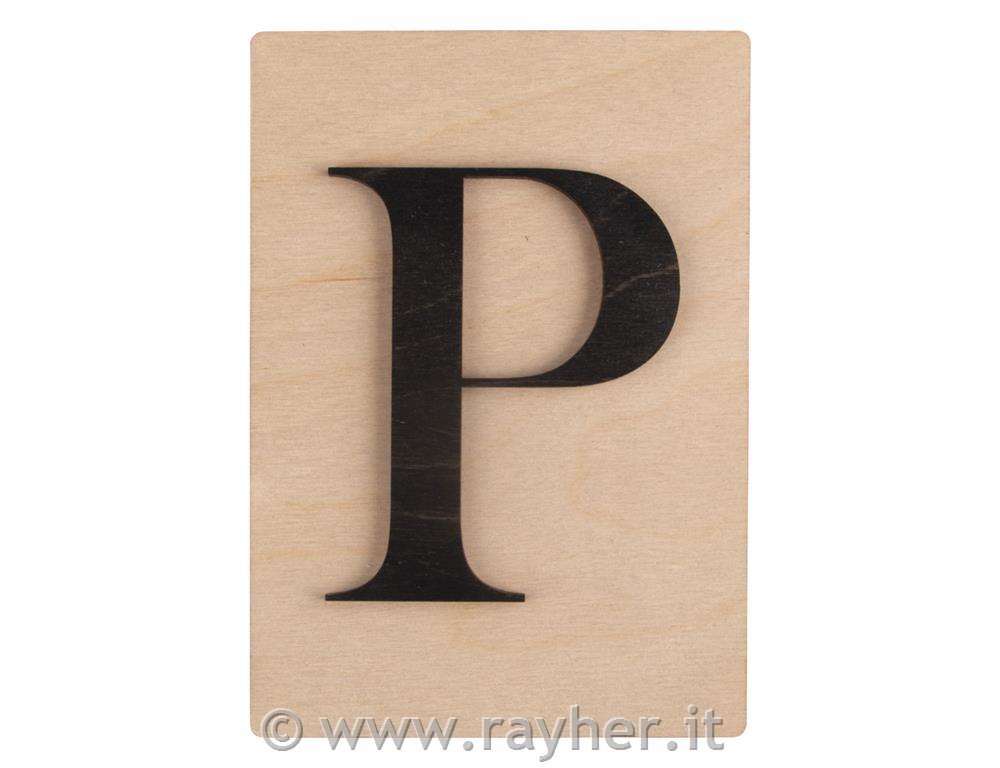Lettera di legno P; 10,5x14,8cm
