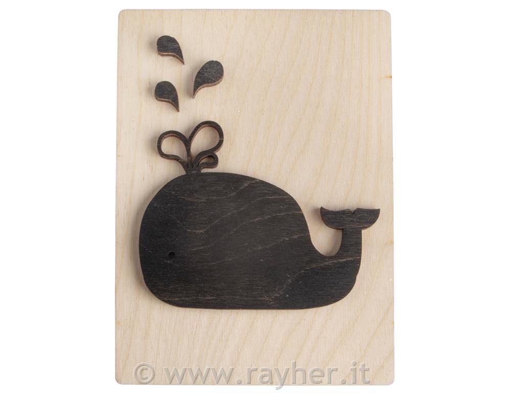 Motivo in legno; 10,5x14,8cm