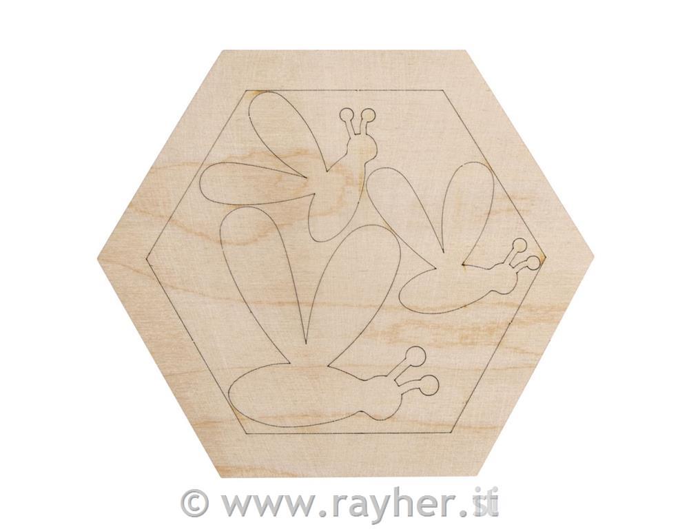 Decorazioni in legno, api e favo, da app