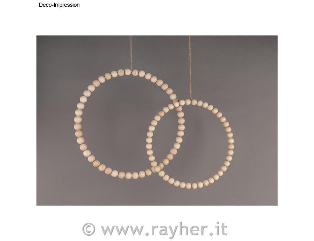 Corona di perline in legno 25+30 cm