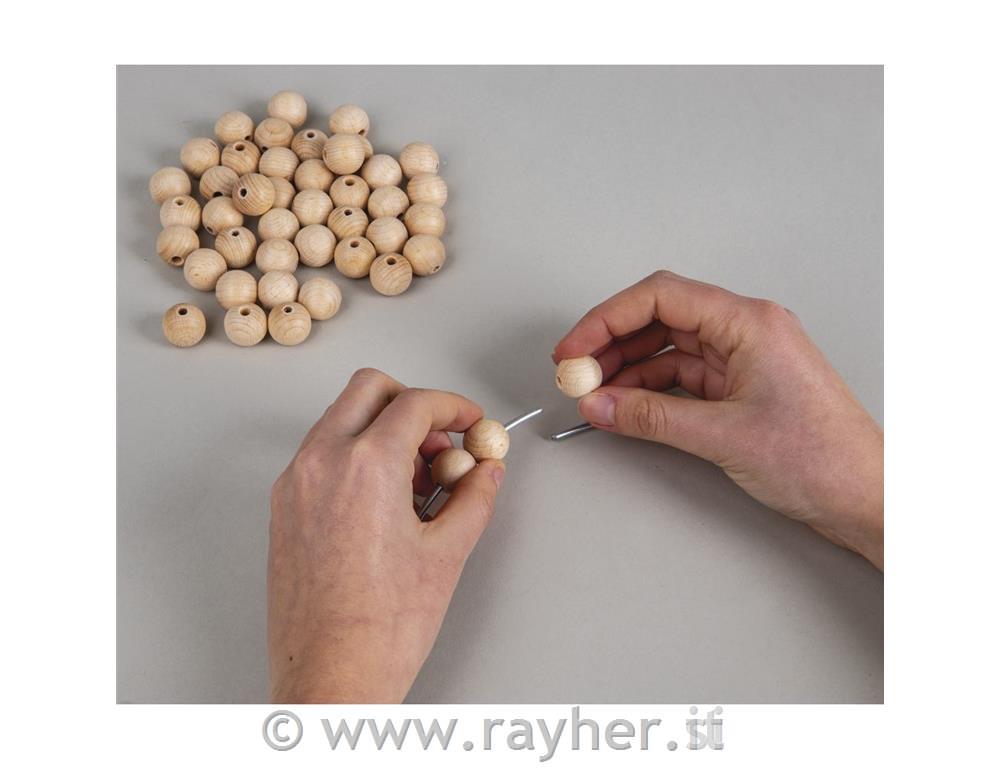 Corona di perline in legno 25+30 cm