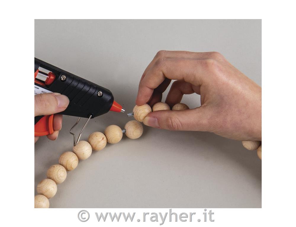 Corona di perline in legno 25+30 cm