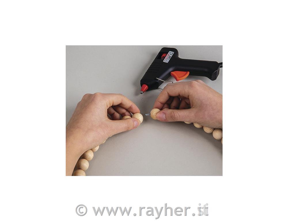 Corona di perline in legno 25+30 cm