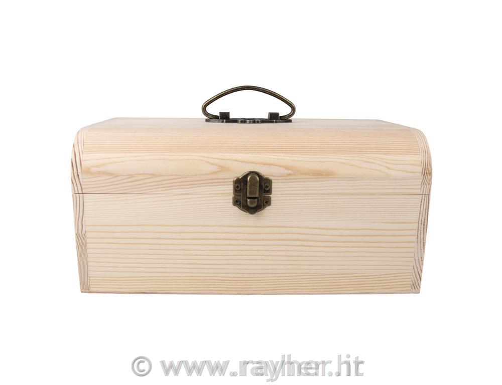Wooden suitcase with metal fittings