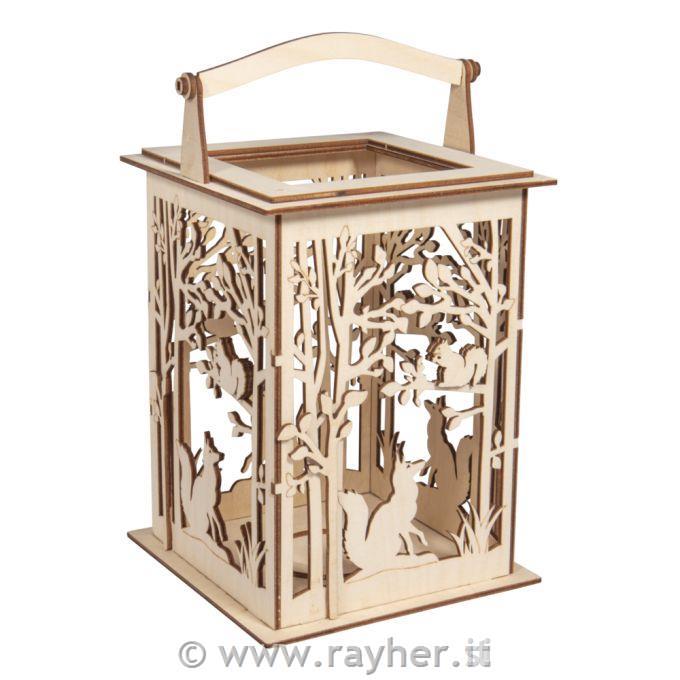 Lesena sestavljanka Lanterna gozd 15,3x15,3x26,5cm, 23 delna