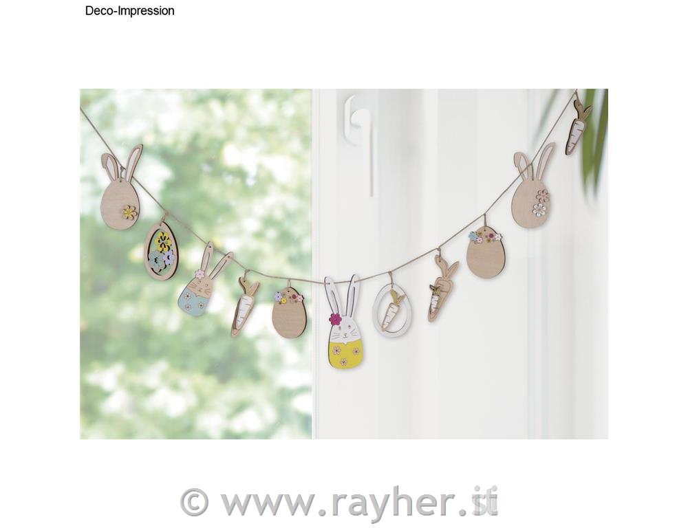 Decorazioni pasquali in legno, 1,8-11,8cm, + cordoncino