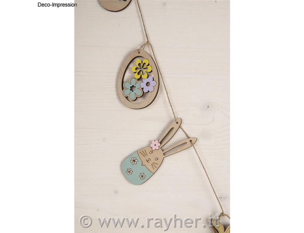 Decorazioni pasquali in legno, 1,8-11,8cm, + cordoncino