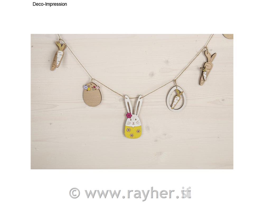 Decorazioni pasquali in legno, 1,8-11,8cm, + cordoncino