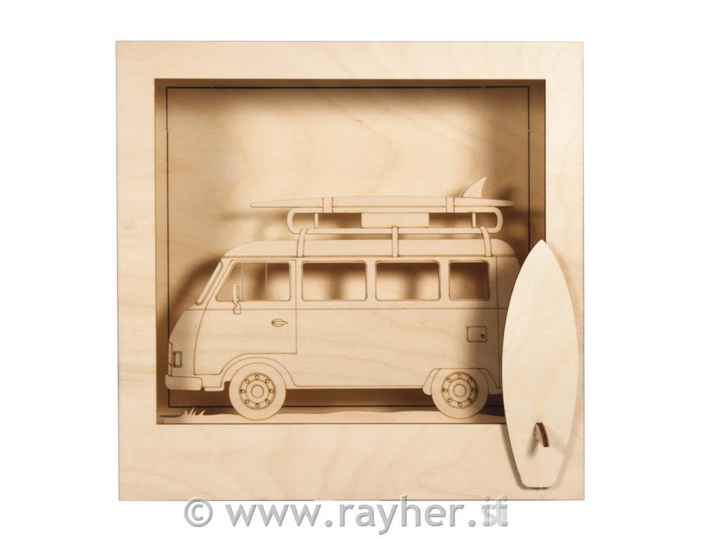 Lesena sestavljanka Avtodom, 24x24x6,5cm, 13 delna