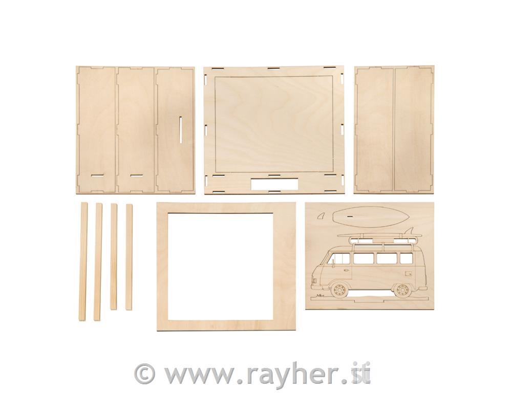 Lesena sestavljanka Avtodom, 24x24x6,5cm, 13 delna