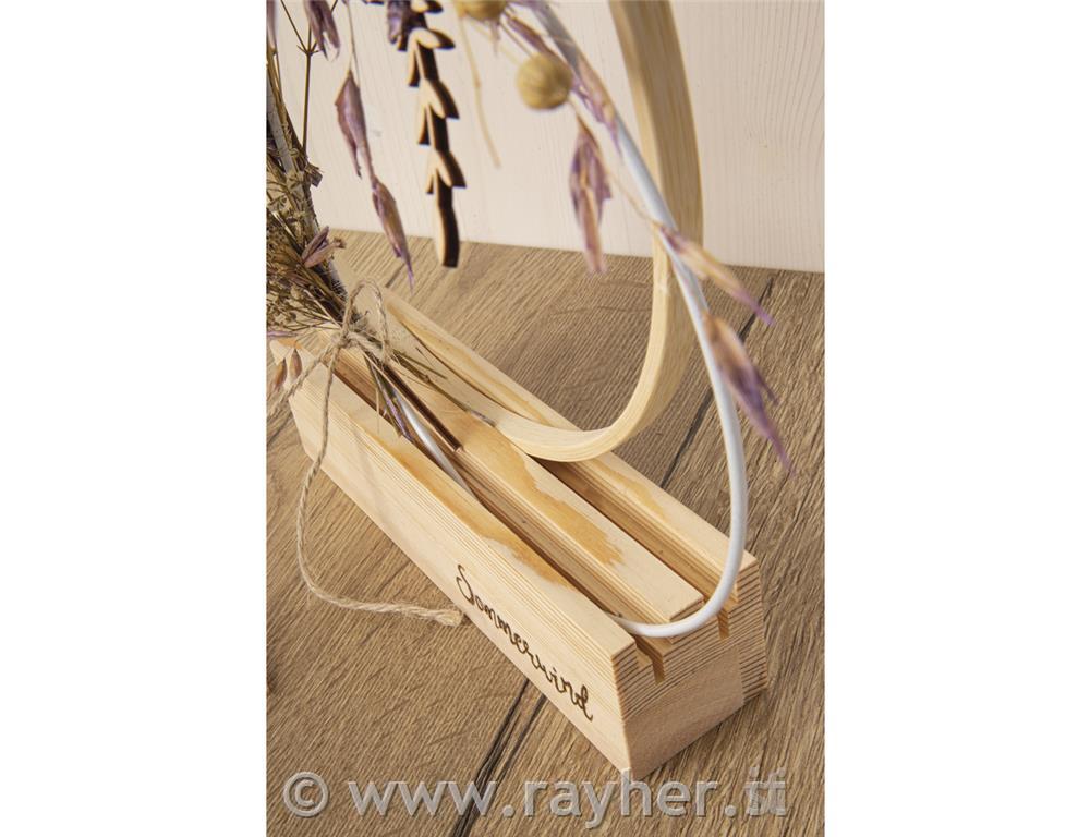 Leseno stojalo za kovinske obroče, 20x4,8x5cm