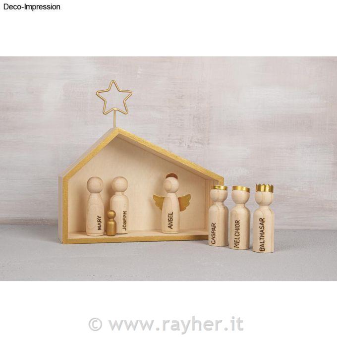 Presepe - stabile e figure set 9; 22x5,6x21,5cm