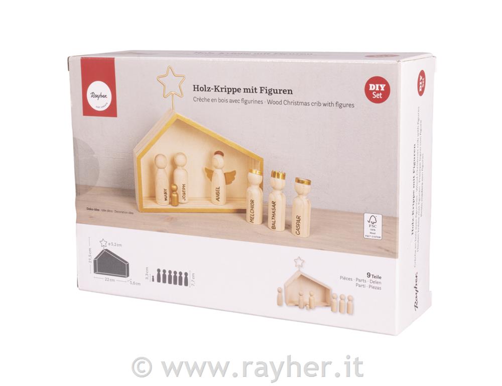 Presepe - stabile e figure set 9; 22x5,6x21,5cm