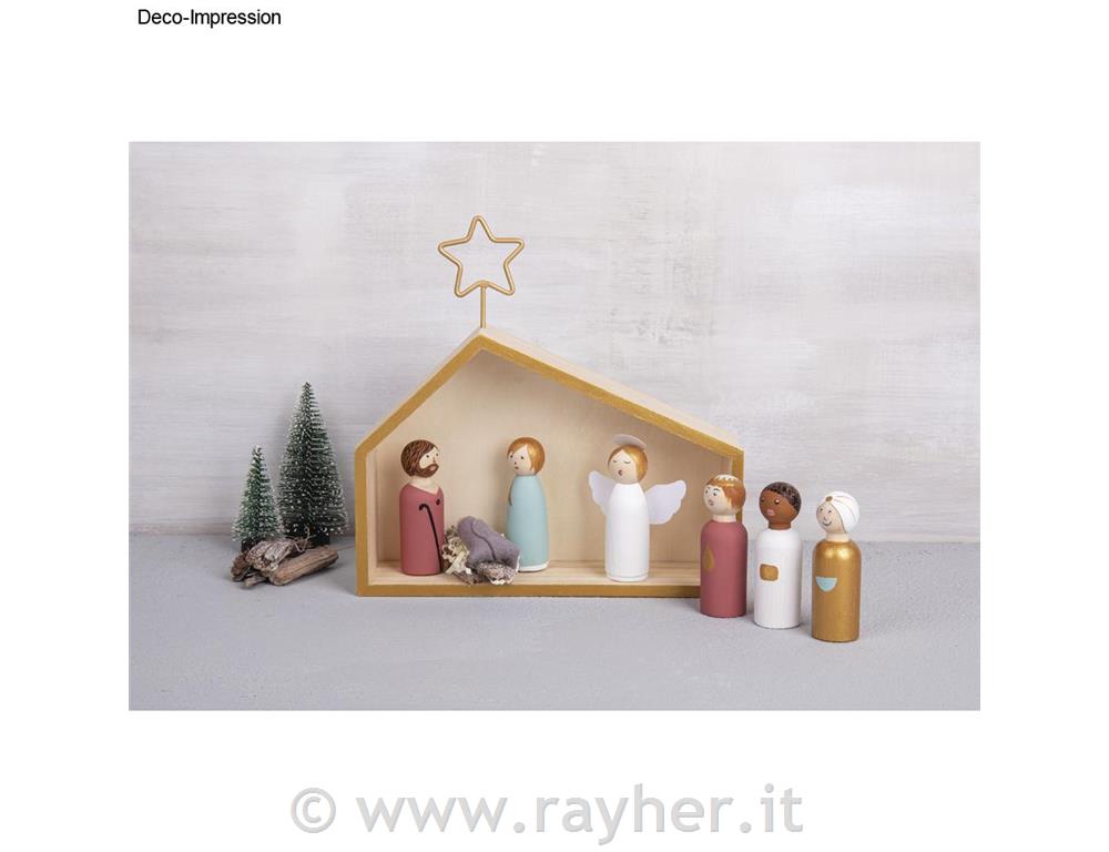 Presepe - stabile e figure set 9; 22x5,6x21,5cm
