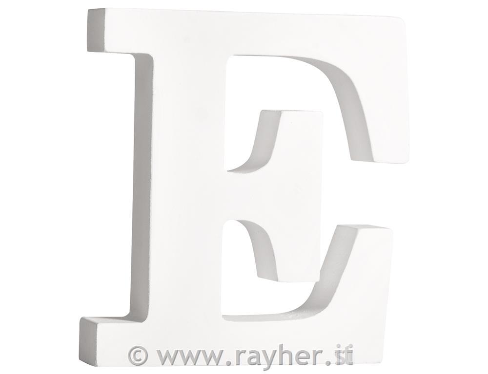 MDF lettera "E" , bianco11cm, spessore 2 cm