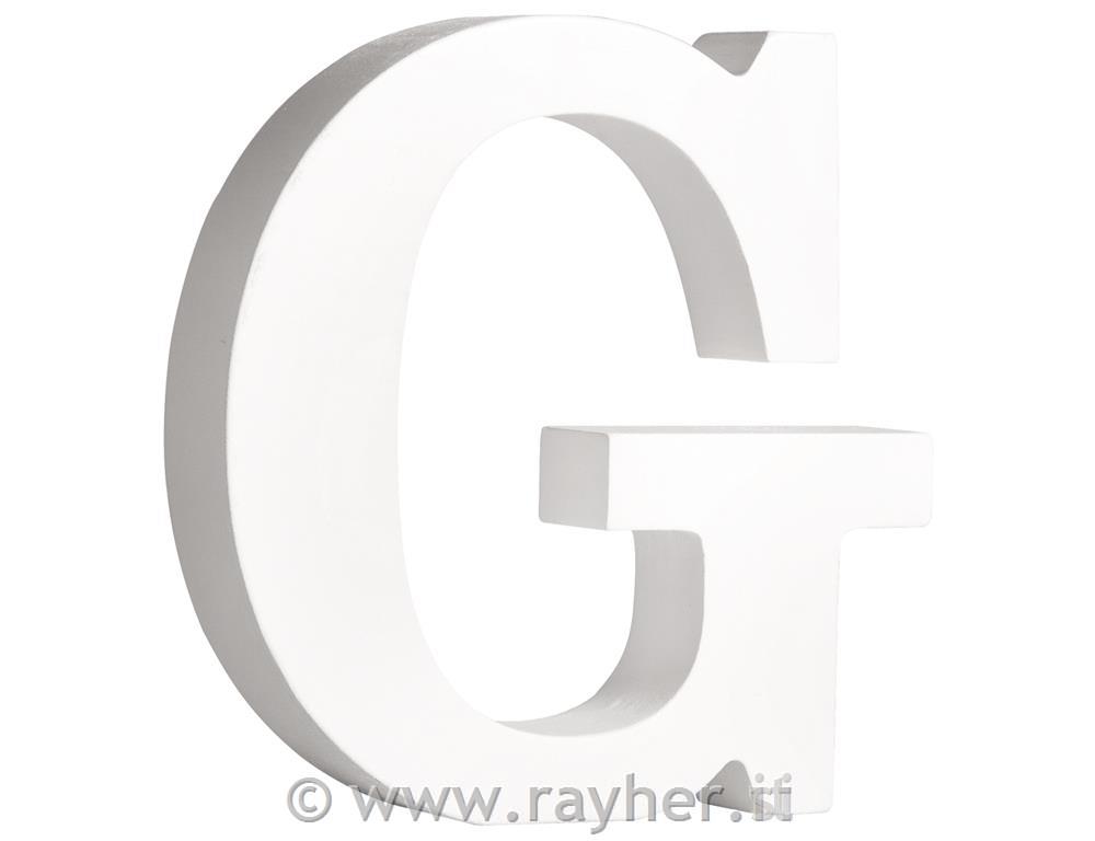 MDF letter "G" , white, 11cm, 2cm