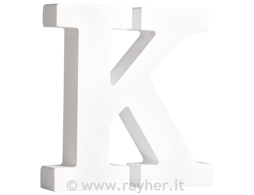 Črka lesena "K" , bela, 11cm, 2cm