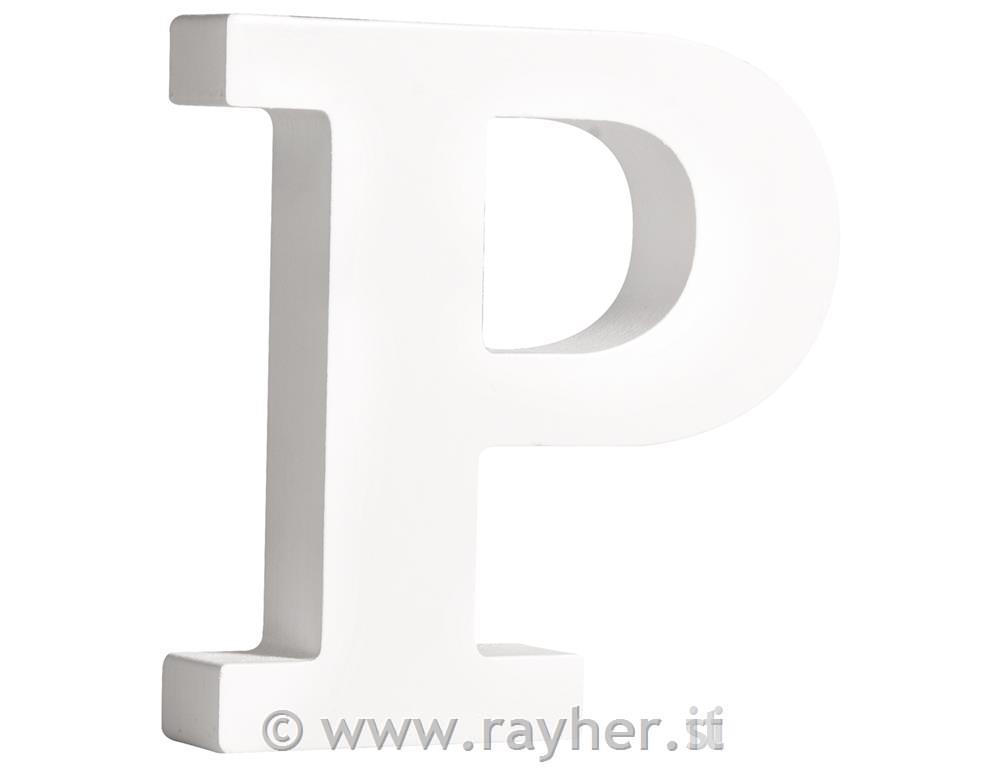 Črka lesena "P" , bela, 11cm, 2cm