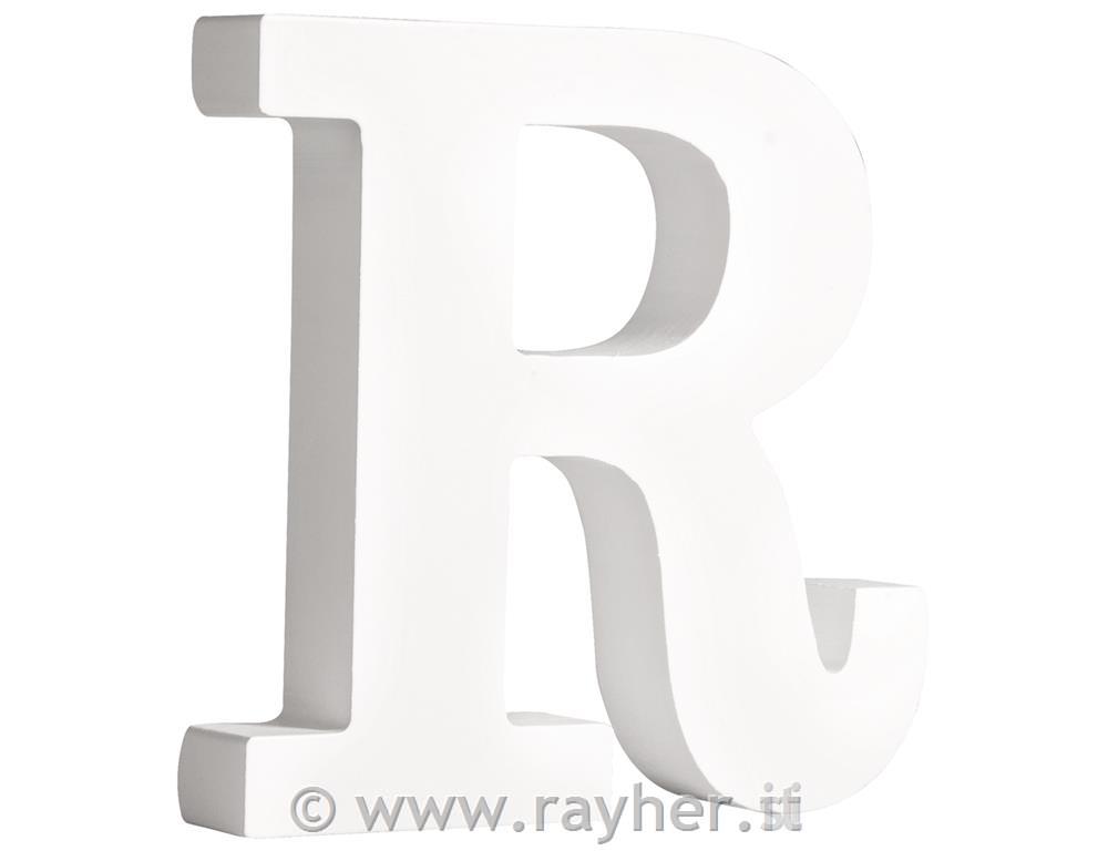 Črka lesena "R" , bela, 11cm, 2cm