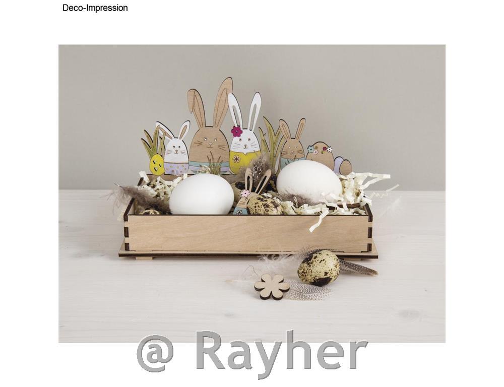 Lesen pladenj Velikonočni zajčki, 20x12x12,5cm