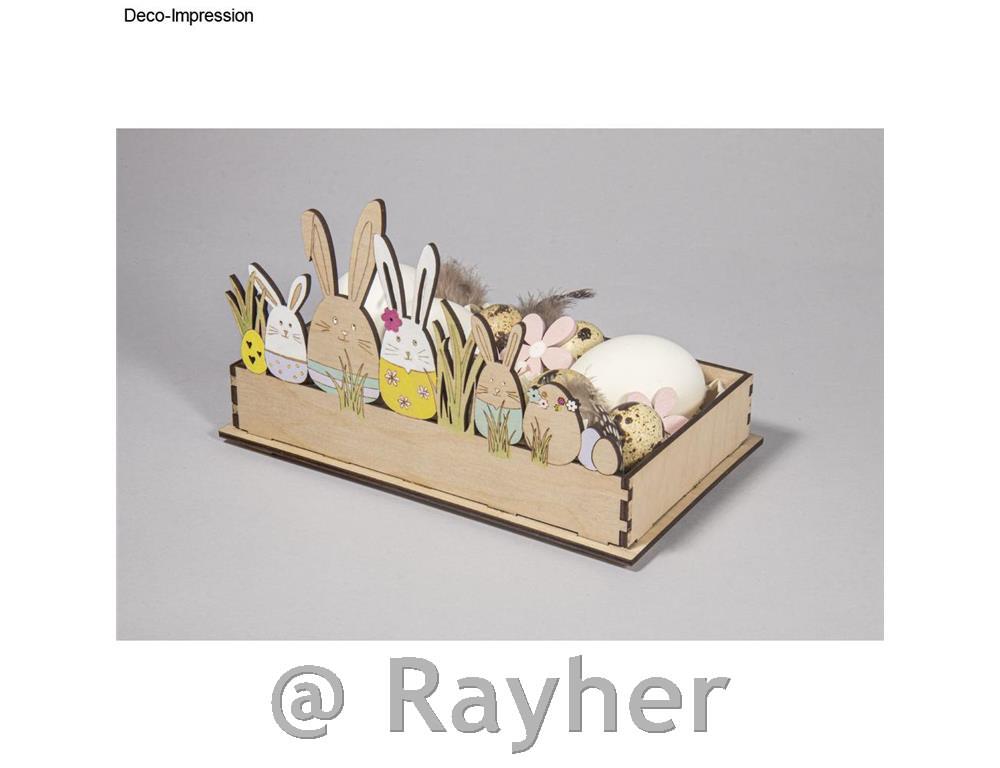 Lesen pladenj Velikonočni zajčki, 20x12x12,5cm