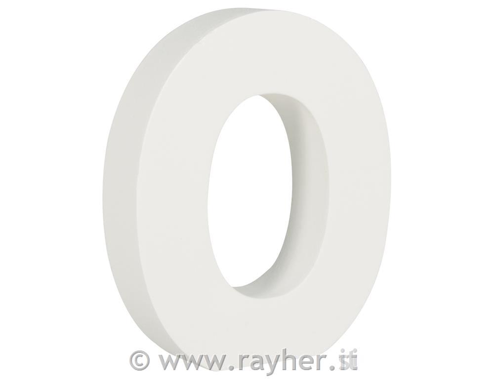 Številka lesena bela "0" 11cm