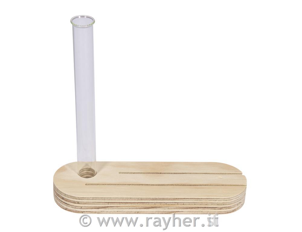 Wooden test tube rack, FSC Mix Credit, 16x5x16cm, for cards, box 1set