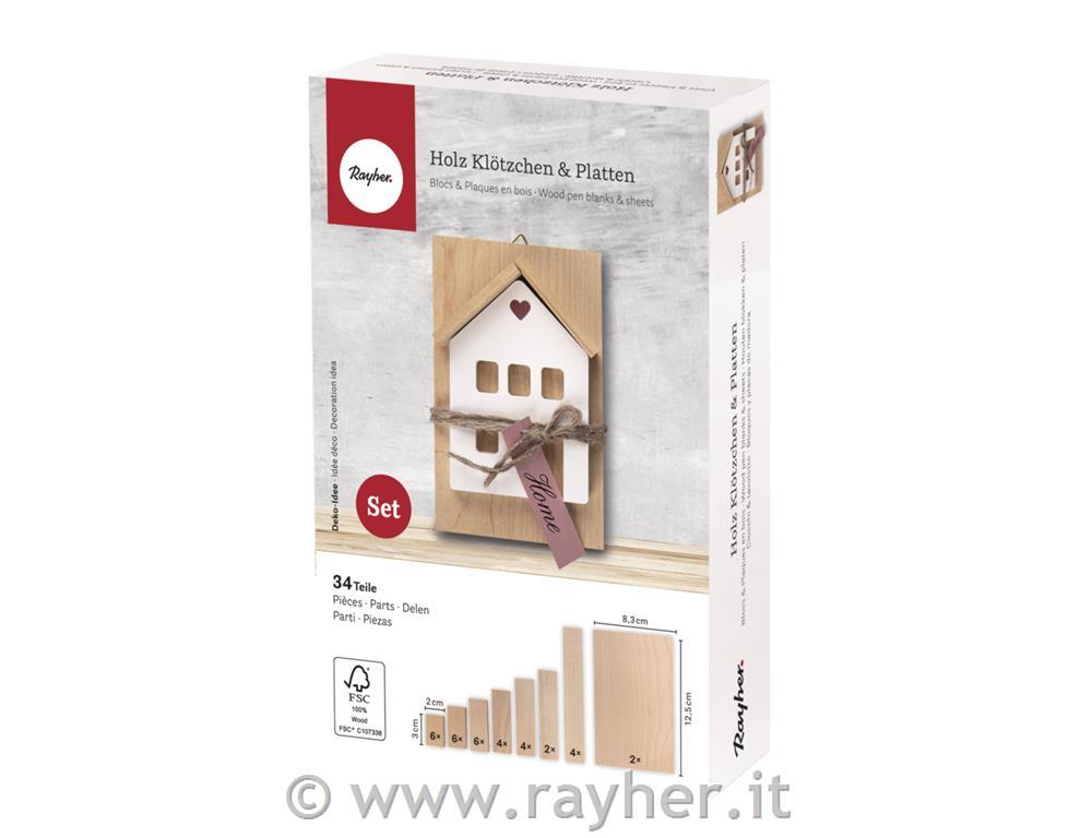  Set di pannelli e listelli in legno, 34