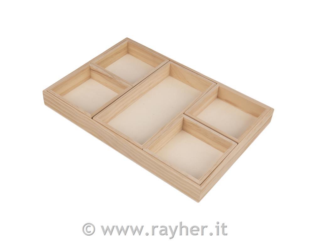 Vassoi in legno set 6