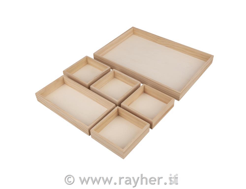 Vassoi in legno set 6
