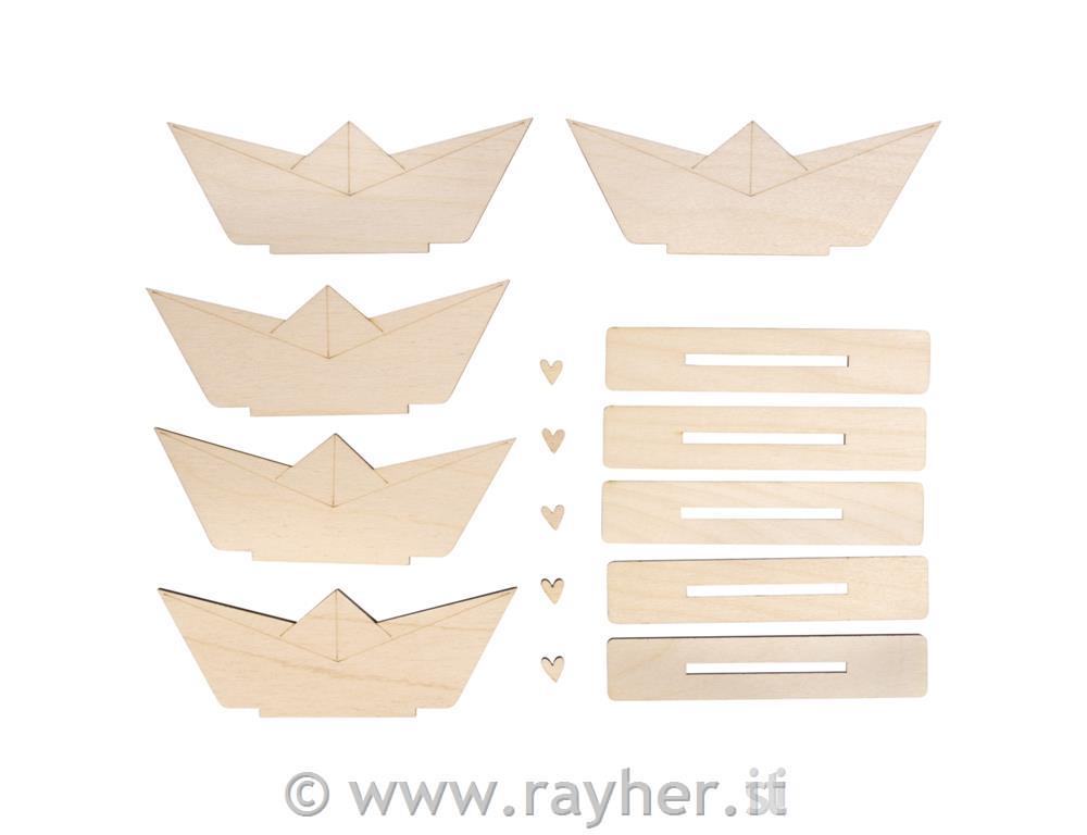 Leseni čolni 11,5x4 cm, set 5