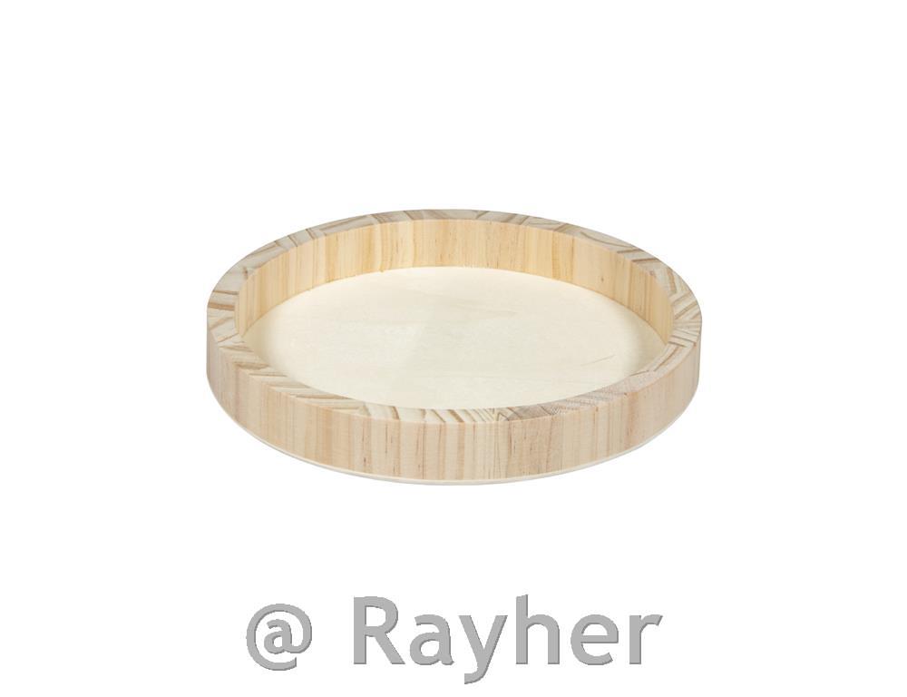Vassoio in legno, rotondo, 20 cmAltezza 2,5 cm