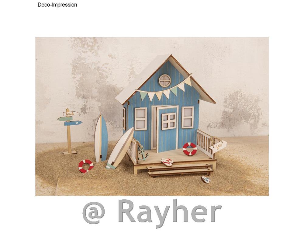 Puzzle in legno, casa sulla spiaggia13,5 x 13 x 18 cm, set da 36 pezzi