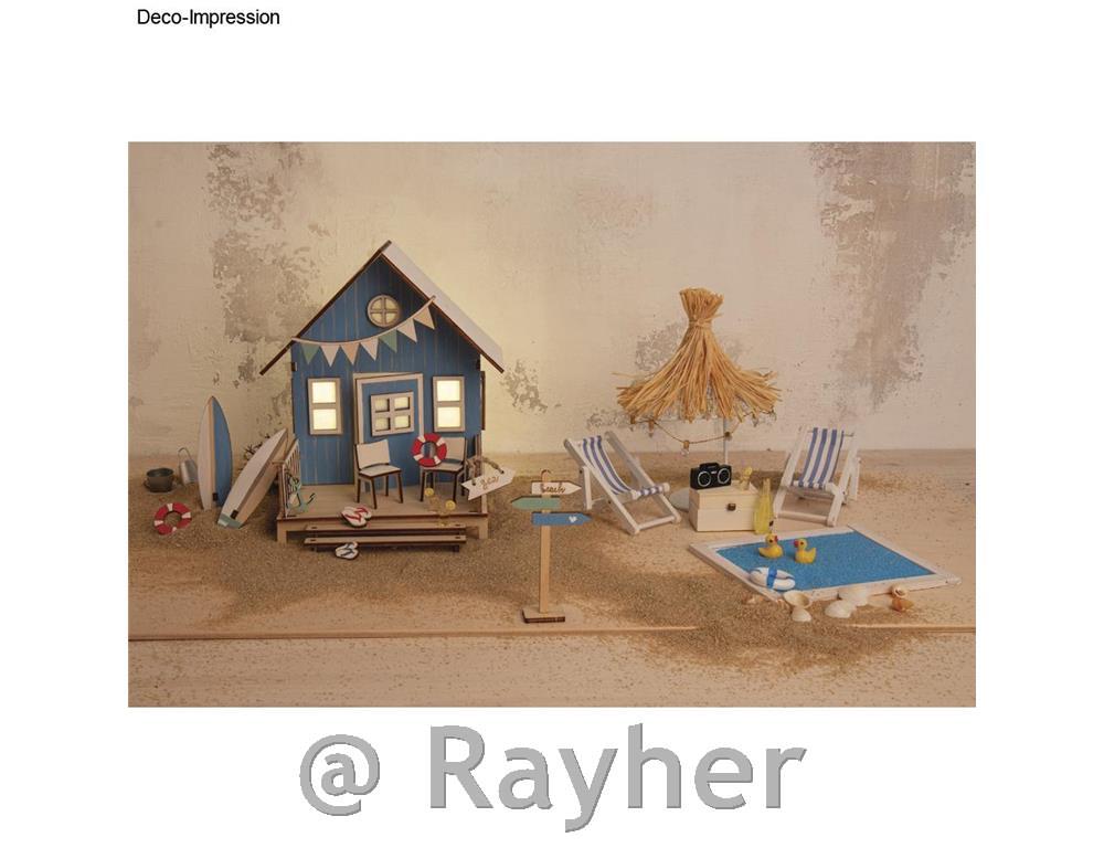 Puzzle in legno, casa sulla spiaggia13,5 x 13 x 18 cm, set da 36 pezzi