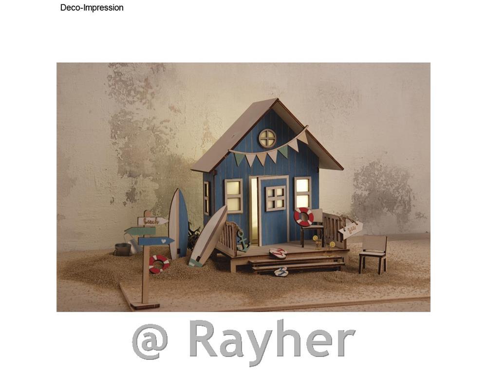 Puzzle in legno, casa sulla spiaggia13,5 x 13 x 18 cm, set da 36 pezzi