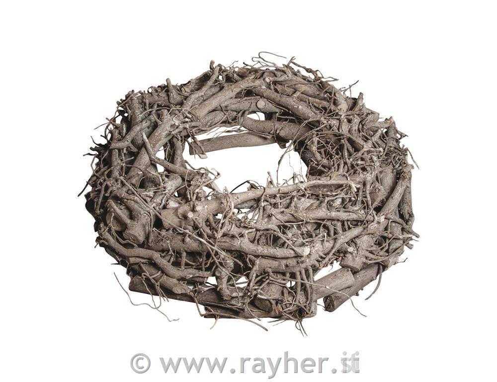 Willow wreath, white smeared, 30cm o8cm
