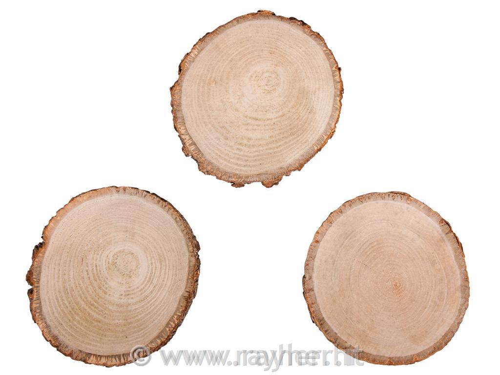 Rondella legno, naturale, 10-12cm o, fascio 3pz
