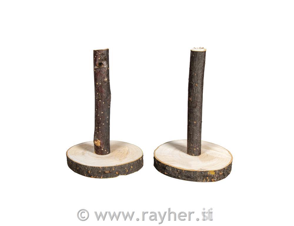 Supporto legno naturale, 7-7,5cm o, naturale, 10cm, fascio 2pz