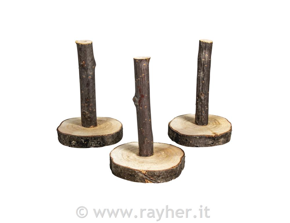 Supporto legno naturale, 4,5-5,5cm o, naturale, 8cm, fascio 3pz