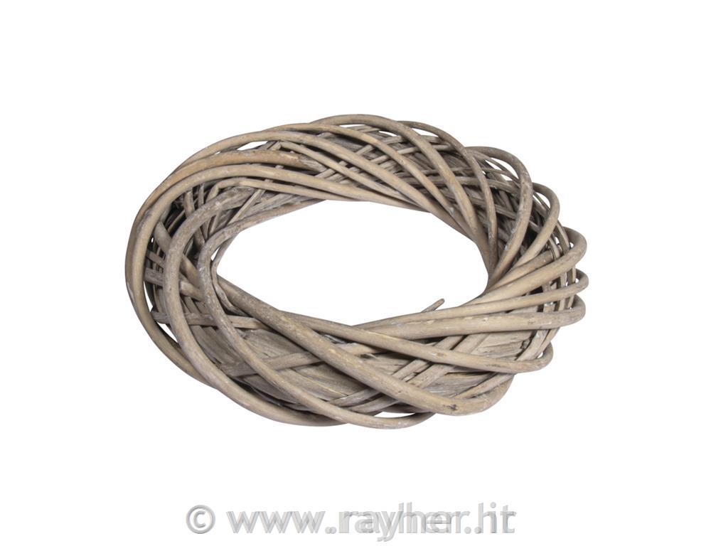 Willow wreath, wiped to white, silver gr