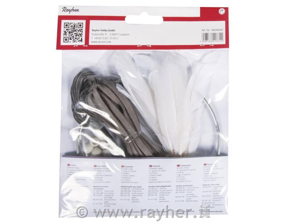 Kit: DIY acchiappasogni17x33cm,bianco/grigio, bus.blis. 1pz