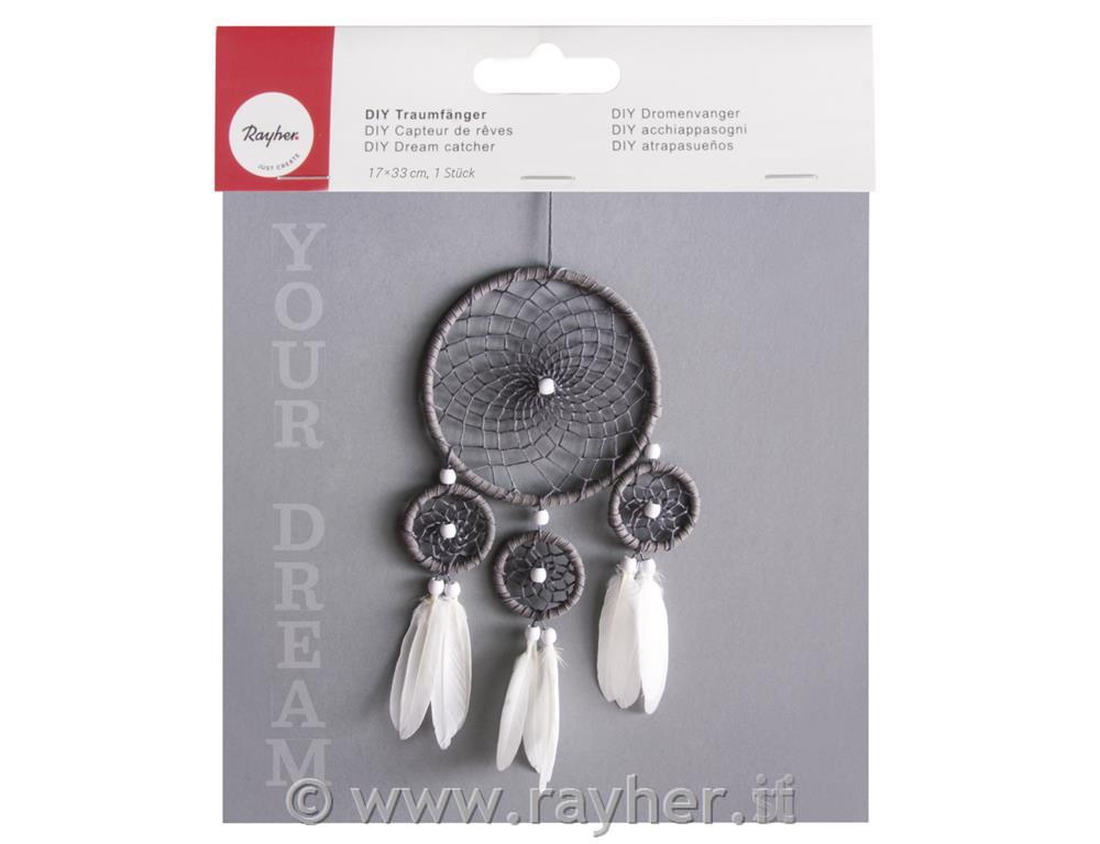 Kit: DIY acchiappasogni17x33cm,bianco/grigio, bus.blis. 1pz