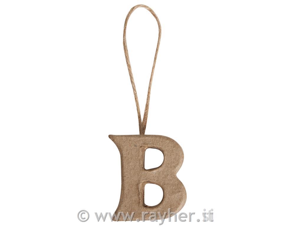 Lettera cartap. "B" FSC Recycled4x3,5x1cm, con gancio